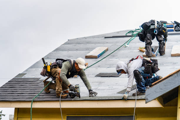 Professional Emergency Roof Repair technician working in Abbotsford, WI